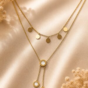 Layered Coin Drop Necklace