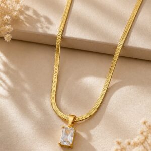 Gold Crystal Pendant Chain